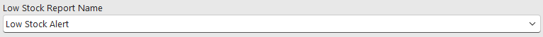 3. Low Stock Alert Report Name